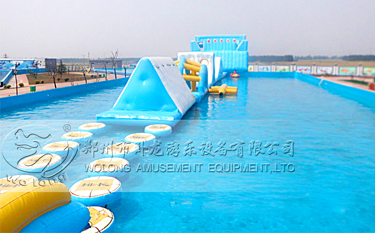 新型水上充氣沖關設備夏季水上趣味大沖關好玩的戲水游樂設備