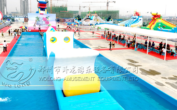 新型水上充氣沖關設備夏季水上趣味大沖關好玩的戲水游樂設備