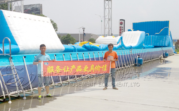 新型水上充氣沖關設備夏季水上趣味大沖關好玩的戲水游樂設備