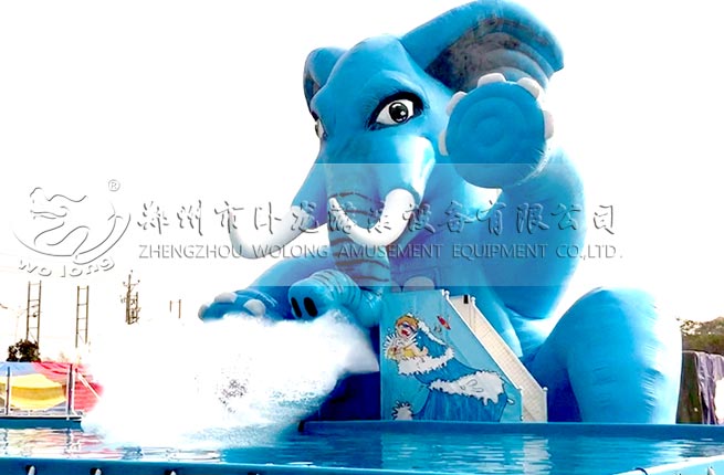 水炮飛人2016年夏季水樂園新款趣味充氣水滑梯